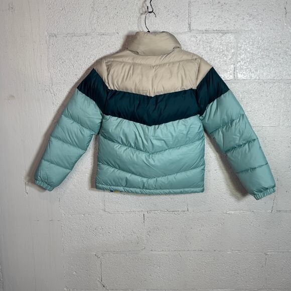 Columbia Women's Puffect colorblock Insulated Jacket Aqua Haze, Nigh Small $180 - Picture 2 of 7